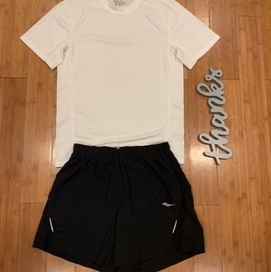 Saucony shorts and REI top